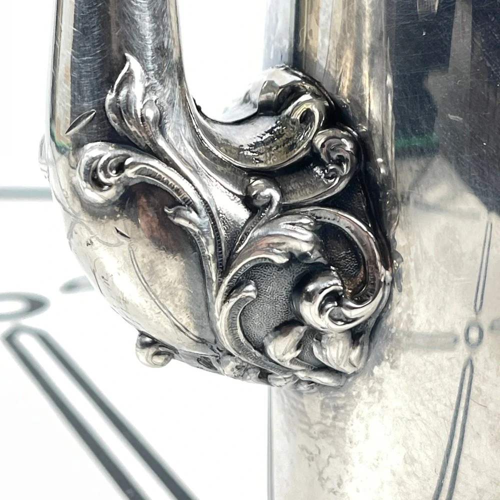 Sheridan‎ Silver Plate Coffee Pot Etched Swag Scroll Spout English FPS